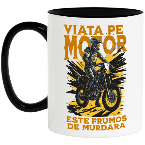 Motociclete - Cana Personalizata Siluetă Motociclist Profesionist – Design Personalizat pentru Pasionați de Moto