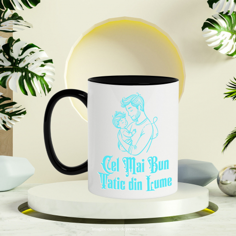 Cana Personalizata Silueta Tata și Copil „Cel Mai Bun Tatic Din Lume” – Cadou Personalizat Pentru Tati și Familie [2]