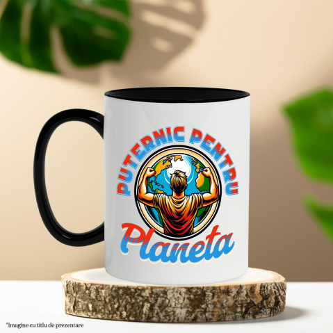 Cana Personalizata "Silueta Umană Bărbat și Planeta Pământ - Produse Personalizate pentru Familie, Copii, Tati și Prieteni" [2]