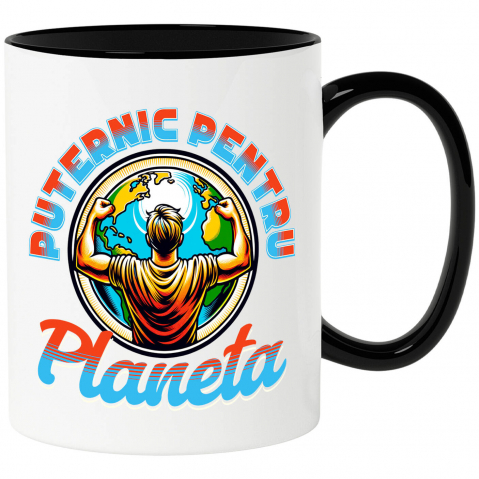 Planeta - Cana Personalizata "Silueta Umană Bărbat și Planeta Pământ - Produse Personalizate pentru Familie, Copii, Tati și Prieteni"