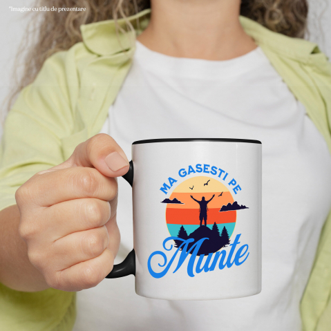 Cana Personalizata "Silueta Umana Pe Munte la Apus de Soare – Aventură și Relaxare în Natură" [1]