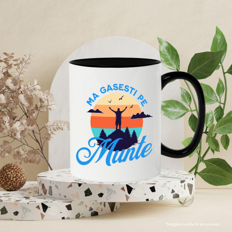 Cana Personalizata "Silueta Umana Pe Munte la Apus de Soare – Aventură și Relaxare în Natură" [2]