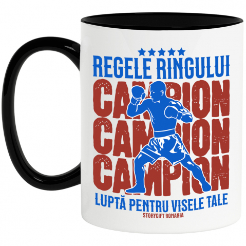 Cana Personalizata Siluetă Boxer – Regele Ringului, Motivație și Sport de Contact