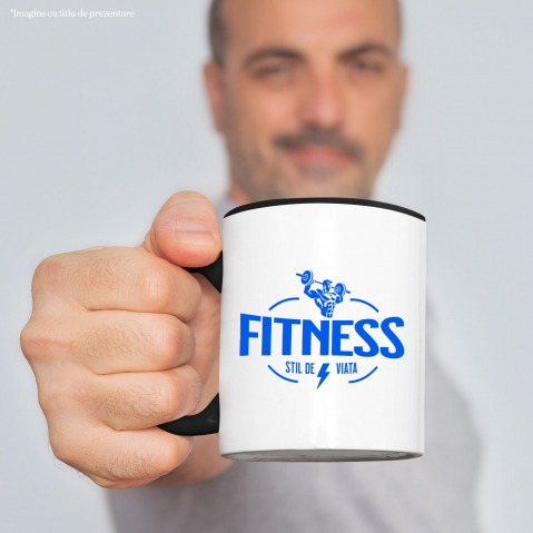 Cana Personalizata Siluetă Umană Ridicare Gantere – Motivație și Determinare la Sala de Fitness [1]