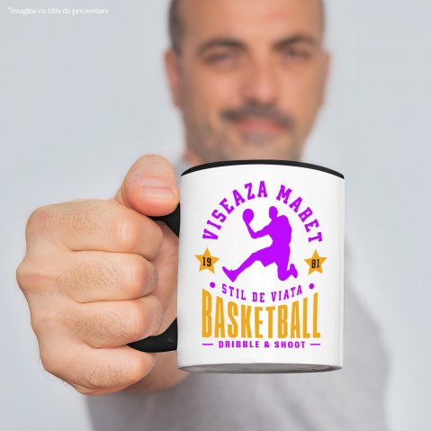 Cana Personalizata Siluetă Umană Sport – Săritură Motivațională Baschet [1]