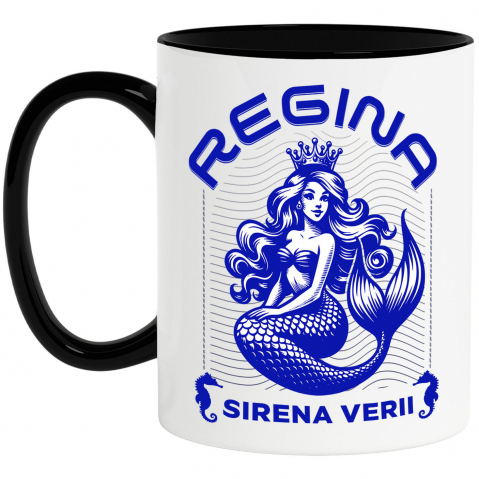 BASME - Cana Personalizata Sirena de Mare cu Coroană și Păr Lung - Regină a Mării pentru Cadouri Unice