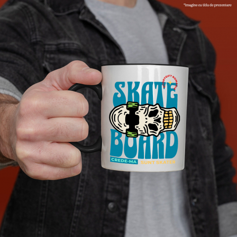 Cana Personalizata Skateboard cu Craniu – Design Urban pentru Iubitorii de Adrenalină [1]
