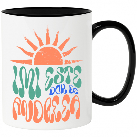 Prieteni - Cana Personalizata "Soare Strălucitor Romantic Imi Este Doar De Andreea - Cadou Personalizat Iubire și Dragoste"