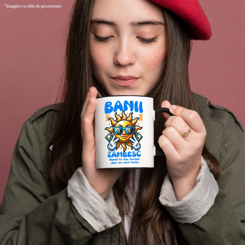 Cana Personalizata Soare Zâmbitor cu Ochelari și Bancnote – „Banii Zâmbesc, Banii Te Fac Fericit” – Cadou Personalizat pentru Familie, Tati, Copii, Prieteni [1]