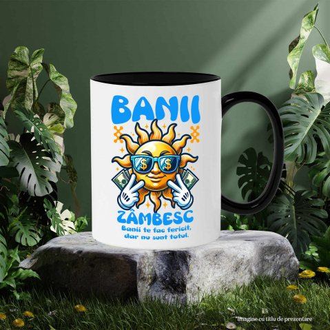 Cana Personalizata Soare Zâmbitor cu Ochelari și Bancnote – „Banii Zâmbesc, Banii Te Fac Fericit” – Cadou Personalizat pentru Familie, Tati, Copii, Prieteni [2]