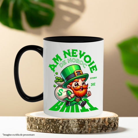 Cana Personalizata Spiriduș Norocos cu Sac de Bani – Cadou pentru Familie, Copii și Tati, Simbol al Norocului și Succesului Financiar [2]