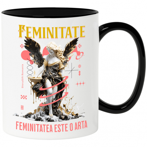 INGERI - Cana Personalizata Statuie Feminitate cu Aripi - Cadou Motivational pentru Femei