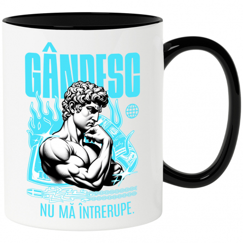 INGERI - Cana Personalizata Statuie Grecească Gânditor - Cadou Motivational și Inspirant