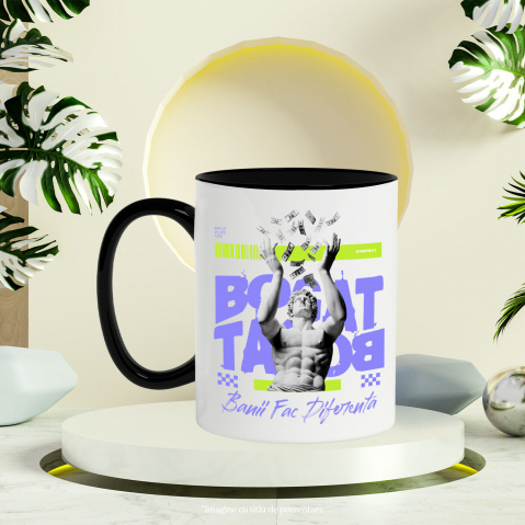 Cana Personalizata Statuie Aruncând Bancnote Bani – Mesajul „Banii Fac Diferența” pentru Familie și Prieteni [2]