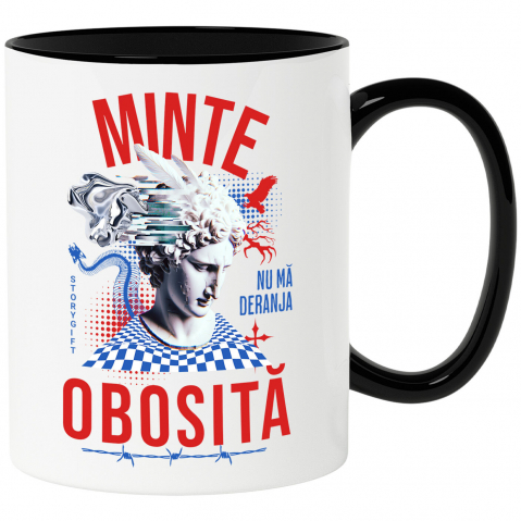 INGERI - Cana Personalizata Statuie Stil Grecesc - Minte Obosită | Cadou Personalizat Amuzant