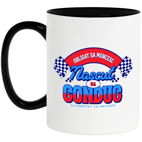 Masini - Cana Personalizata Steag Curse Ilegale – Cadou Perfect pentru Iubitorii de Mașini și Viteză