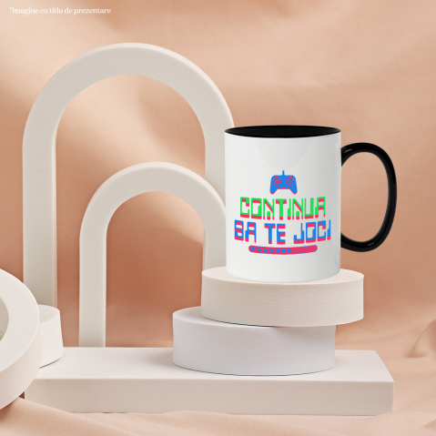Cana Personalizata Manetă PS cu Text „Continuă să te Joci” - Cadou Personalizat pentru Gamers și Iubitori ai Lumei Digitale [2]