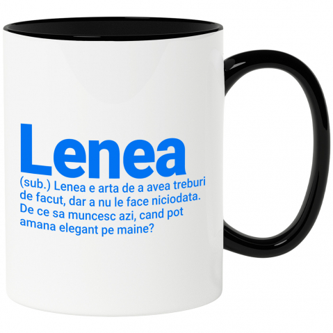 Amuzante - Cana Personalizata „Cadouri personalizate cu mesaje haioase pentru familie și copii | Lenea ca artă”