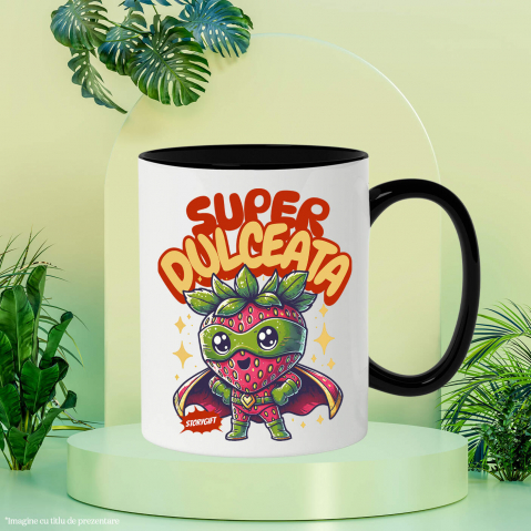 Cana Personalizata Super Erou Căpșună cu Capa Roșie – Cadou Personalizat „Super Dulceață” pentru Copii [2]