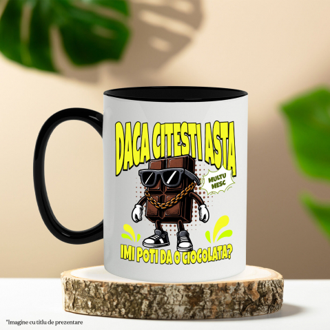 Cana Personalizata Tableta de ciocolată personalizată cu mesaj „Dacă citești asta, îmi poți da o ciocolată” – Cadou amuzant [2]