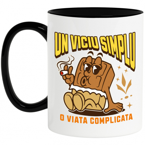 Mancare - Cana Personalizata Tableta de ciocolată personalizată „Un viciu simplu, o viață complicată” – Cadou pentru iubitorii de ciocolată
