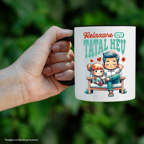Cana Personalizata Tata și Fiica Pe Bancă „Cu Tatal Meu” – Cadou Personalizat Familie și Relaxare [1]