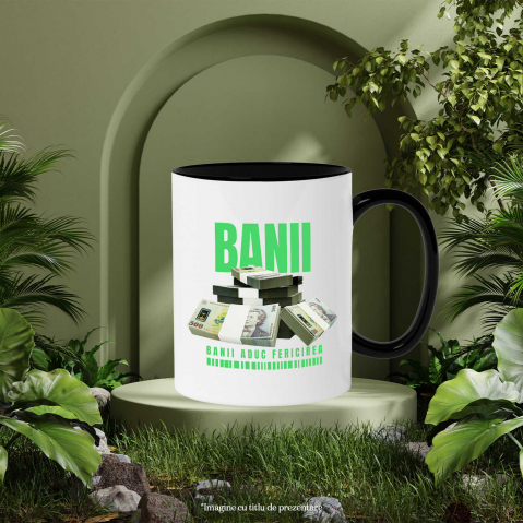 Cana Personalizata Teancuri Dezordonate de Bani 500 Lei – „Banii Aduc Fericirea” – Cadou Personalizat pentru Familie, Tati, Copii, Prieteni [2]