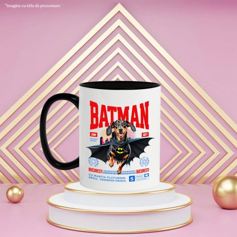Cana Personalizata Teckel În Costum de Batman – Câine Supererou pentru Copii și Iubitorii de Animale [2]