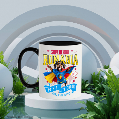 Cana Personalizata Teckel / Dachshund în Costum de Căpitan România – Cadou Personalizat pentru Iubitorii de Câini [2]