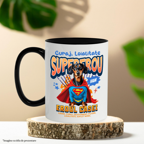 Cana Personalizata Teckel în Costum de Superman – Cadouri Personalizate pentru Familie și Copii [2]