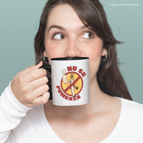 Cana Personalizata Semn Interzis și Țigară Fumând - Mesaj Anti-Fumat pentru un Stil de Viață Sănătos [1]