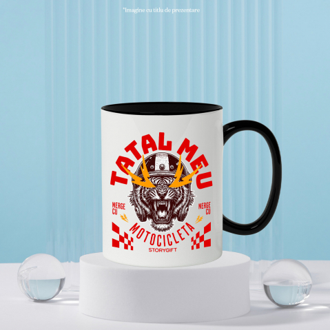 Cana Personalizata Tigru Furios cu Cască – Putere și Pasiune pentru Motocicliști [2]