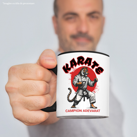 Cana Personalizata Tigru în Costum de Arte Marțiale – Karate, Lupta de Contact, Motivație Sportivă [1]