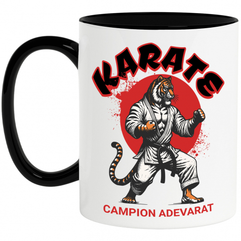 Cana Personalizata Tigru în Costum de Arte Marțiale – Karate, Lupta de Contact, Motivație Sportivă