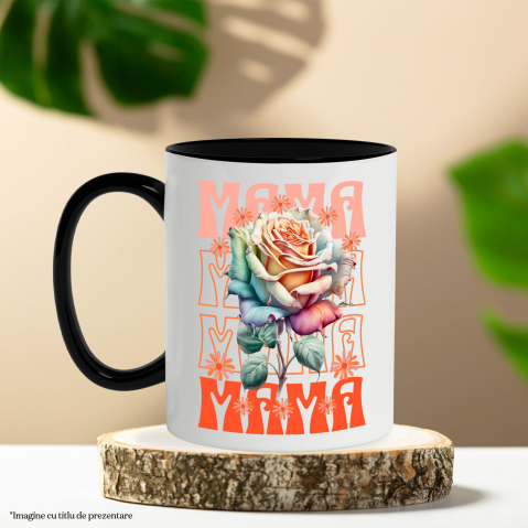 Cana Personalizata Trandafir Multicolor - „Mama, Cea Mai Bună Femeie” | Cadou Special [2]