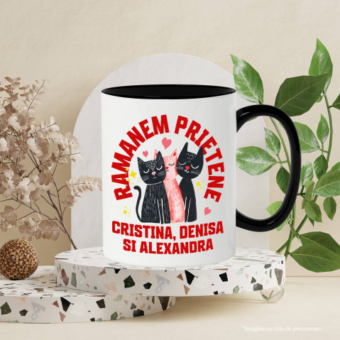 Cana Personalizata Cadouri personalizate – Portret cu trei pisici pentru Cristina, Denisa și Alexandra [2]