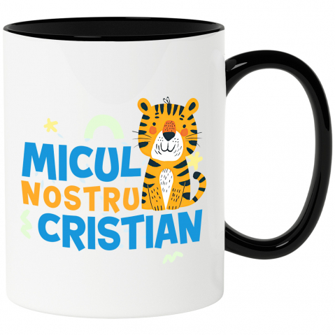 Cadouri Pentru Copii - Cana Personalizata Tigru Animat cu Mesaj de Dragoste pentru Familie și Copii - Cadou Personalizat