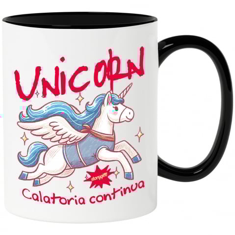 BASME - Cana Personalizata Unicorn în Zbor - Cal cu Corn pentru Călătorii Magice și Cadouri pentru Copii
