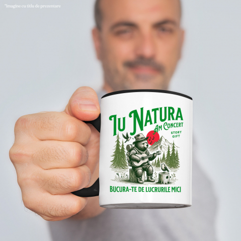 Cana Personalizata "Urs Cântăreț cu Chitară în Pădure – Concert în Natură și Bucuria Lucrurilor Mici" [1]