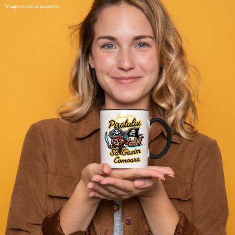 Cana Personalizata Tricou Personalizat Urs Pirat – "Aventura Piratului, Comoara" | Cadou pentru Iubitorii de Piraterie și Aventuri [1]