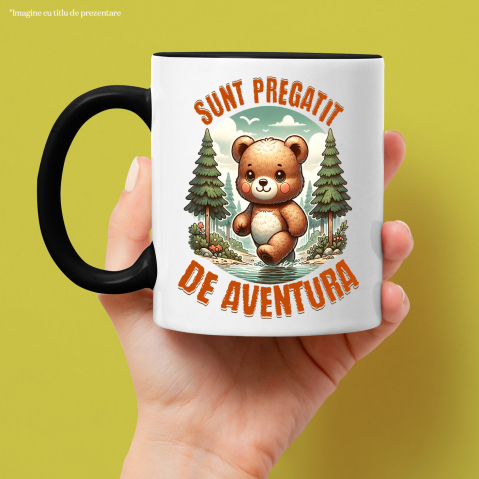 Cana Personalizata "Urs de Pluș Maro în Pădure și Râu cu Apă Cristalină – Pregătit pentru Aventură" [1]