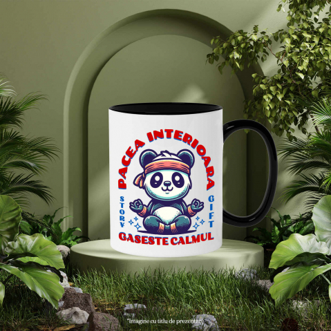 Cana Personalizata Urs Panda Yoga – Design Haios și Relaxant pentru Cadouri Personalizate [2]