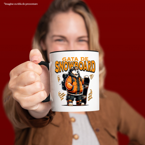 Cana Personalizata Urs Polar Modern Pe Snowboard – Design Cool De Iarnă [1]