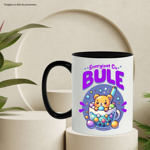 Cana Personalizata „Ursuleț Maro de Pluș cu Pahar de Ceai și Bule – Cadou Personalizat Energizat cu Bule” [2]