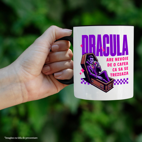 Cana Personalizata Vampir în Sicriu cu Cafea – Cadou Amuzant pentru Dracula și Tati [1]