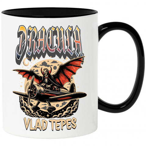 BASME - Cana Personalizata Vampir în Zbor Avion Luna Plină - Cadouri Personalizate Halloween pentru Familie, Copii, Tati și Prieteni