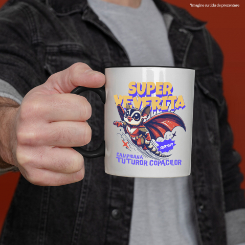 Cana Personalizata Veverița Cu Aripi Și Costum Roșu – Cadou Personalizat „Super Veverița Campioana Tuturor Copacilor” [1]