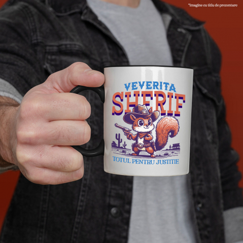 Cana Personalizata Veveriță Justițiară cu Palarie și Pistol - Cadou Perfect pentru Copii și Familie [1]