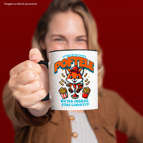Cana Personalizata Cadou personalizat cu vulpe și cartofi prăjiți | Perfect pentru copii și familie | „Astăzi îmi fac toate poftele” [1]