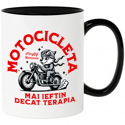 Motociclete - Cana Personalizata Vulpe Motociclistă Pe Motor Vintage – Design Haios și Plin de Aventură